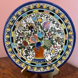 Colorful Floral Ceramic Plate